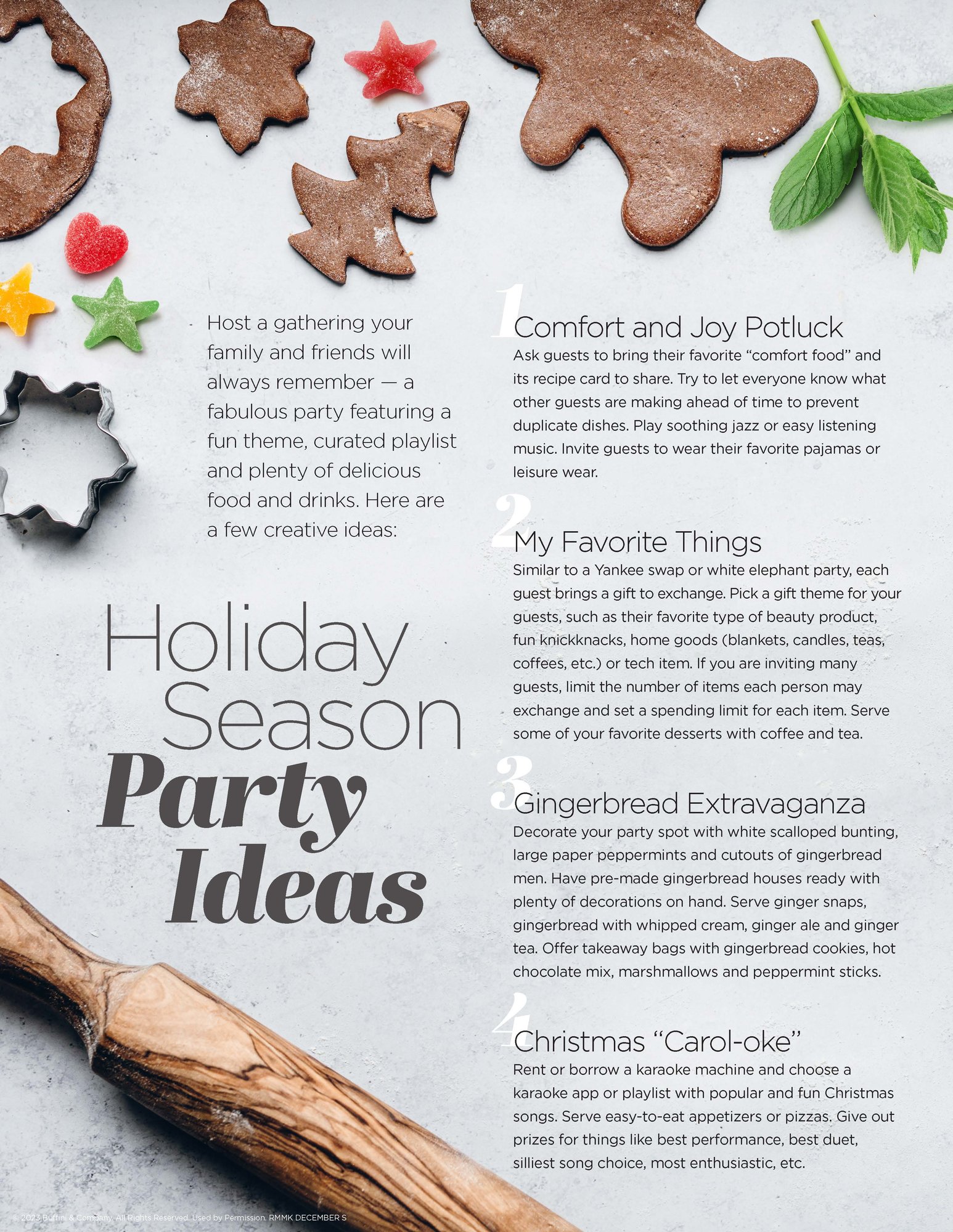 Holiday season party ideas